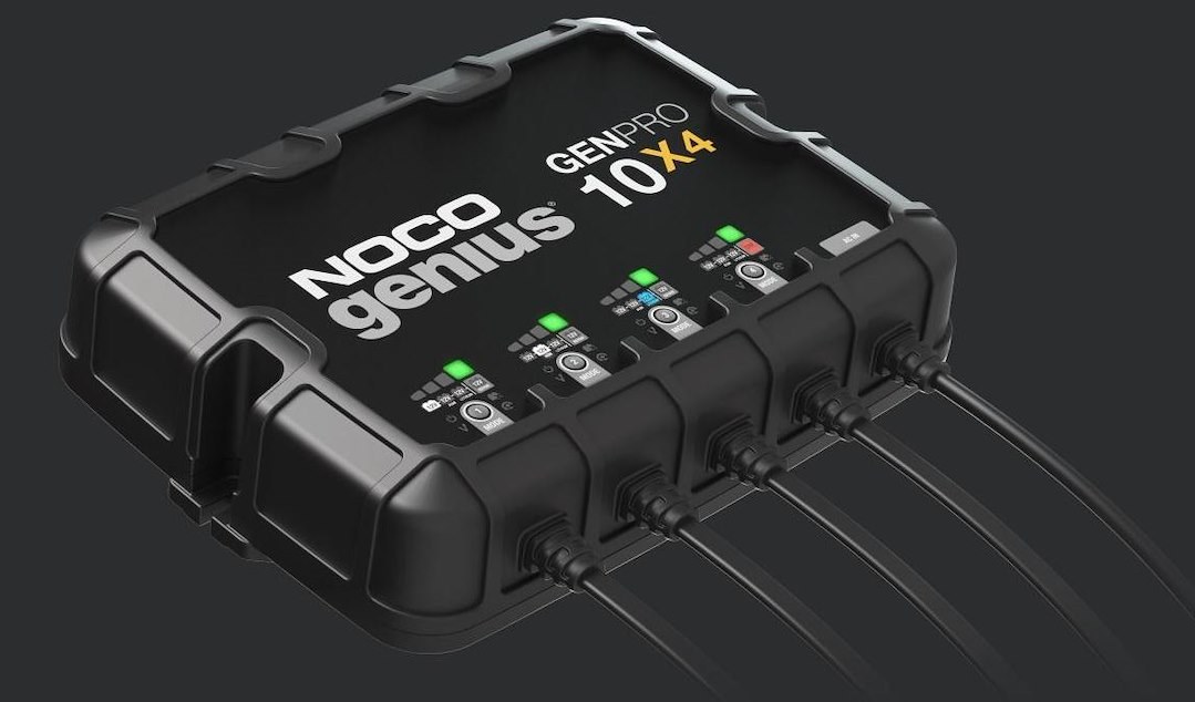 Noco Battery Charger, For 12 Volt Batteries, 4 Bank Onboard Charger/ 10 Amp Per Bank, 120 to 240 Volt AC/ 50 to 60 Hz – GENPRO10X4