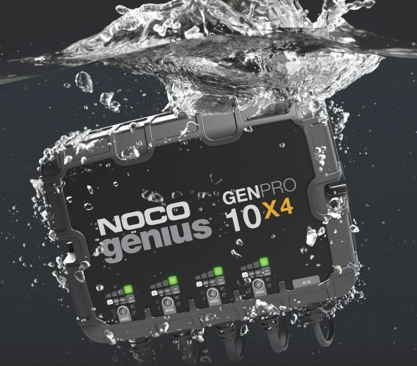 Noco Battery Charger, For 12 Volt Batteries, 4 Bank Onboard Charger/ 10 Amp Per Bank, 120 to 240 Volt AC/ 50 to 60 Hz – GENPRO10X4