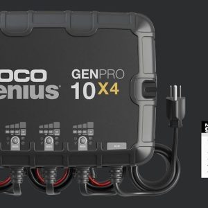 Noco Battery Charger, For 12 Volt Batteries, 4 Bank Onboard Charger/ 10 Amp Per Bank, 120 to 240 Volt AC/ 50 to 60 Hz – GENPRO10X4