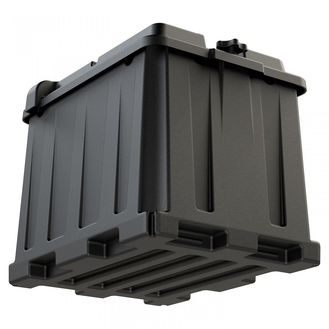 Noco Battery Box, Fits Dual 6 Volt Group Batteries, Black, Polyethylene Plastic, Full Flow Ventilation, With Captive Lid – HM426