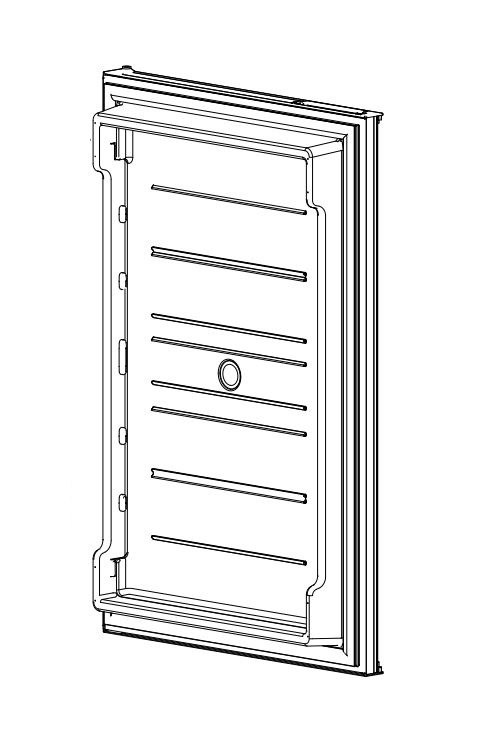Norcold Refrigerator Door, Replacement for Norcold N8 and N10 Polar Series Refrigerators, Panel Type with Smooth Door Liner, Lower, Black – 638534