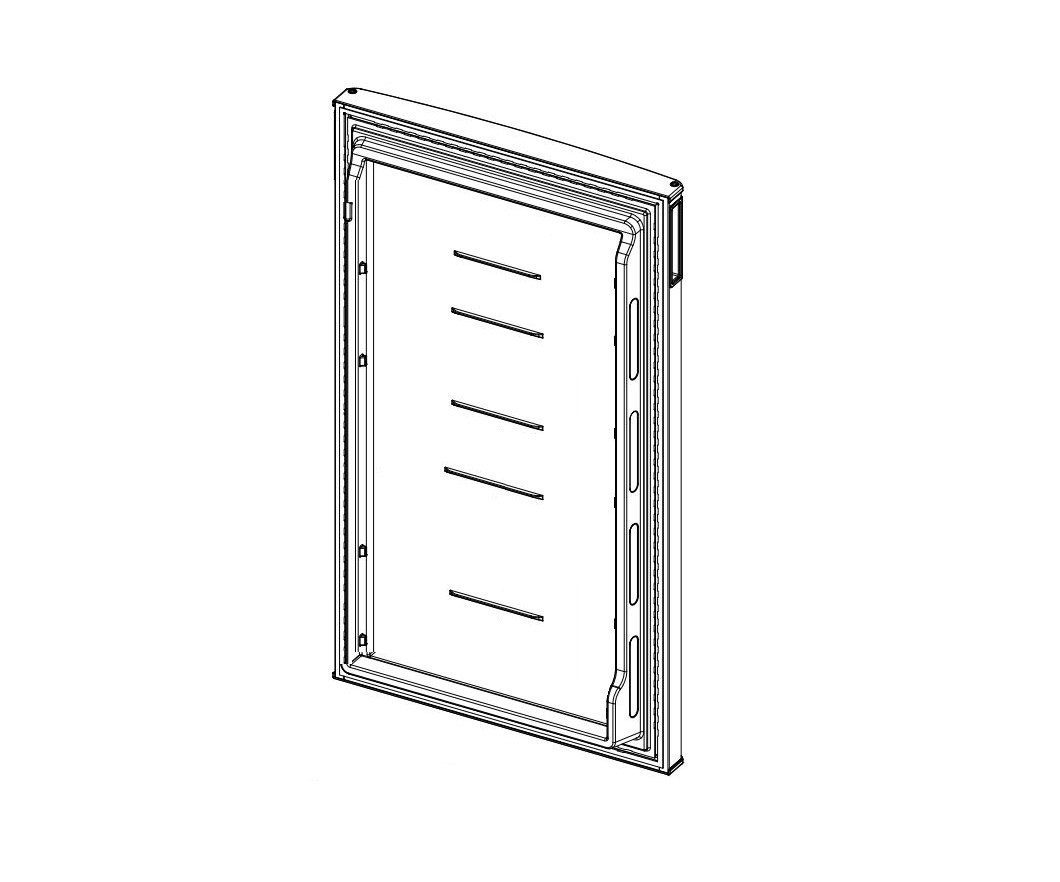 Norcold Refrigerator Door, Replacement for Norcold N8DC Series Refrigerator, Wrap Style with Gasket, Lower, Stainless Steel – 640467