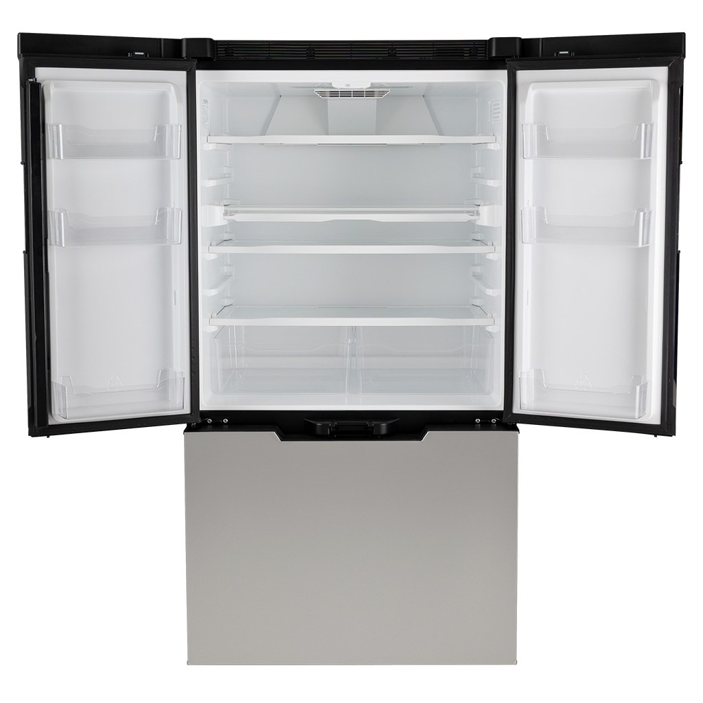 Norcold Refrigerator, Dual Compartment 3 Door Refrigerator with Freezer, Permanent, 15 Cubic Foot – N15DCIMSS