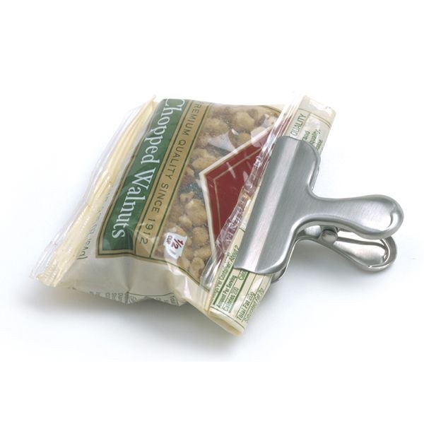 Norpro Multi Purpose Clip, Use for Chips/ Coffee/ Bread/ Crackers/ Cookie Bags, Brushed Stainless Steel, Set of 2 – 168