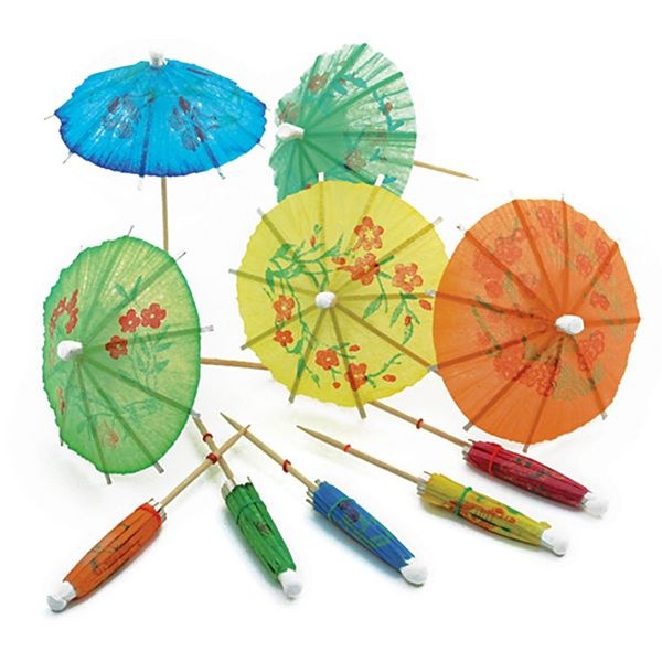 Norpro Party Picks, Umbrella, Paper and Wood, 4 Inch X 1/4 Inch X 1/4 Inch, Set of 25 – 188