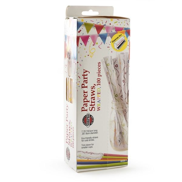 Norpro Beverage Straw, Party Straw, Wrapped, 1/4 Inch Diameter X 7-3/4 Inch Length, Paper – 4025