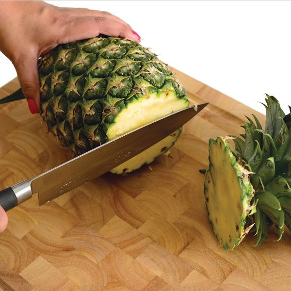 Norpro Food Chopper/ Slicer, Use for Core and Slice Pineapple, Manual Push Slicer, Stainless Steel Blade/ Body and Nylon Handle – 5132