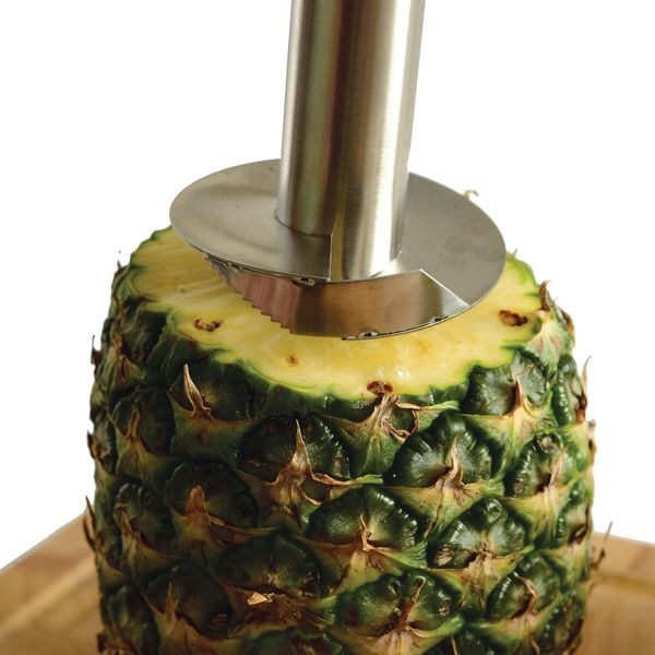 Norpro Food Chopper/ Slicer, Use for Core and Slice Pineapple, Manual Push Slicer, Stainless Steel Blade/ Body and Nylon Handle – 5132