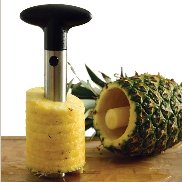 Norpro Food Chopper/ Slicer, Use for Core and Slice Pineapple, Manual Push Slicer, Stainless Steel Blade/ Body and Nylon Handle – 5132