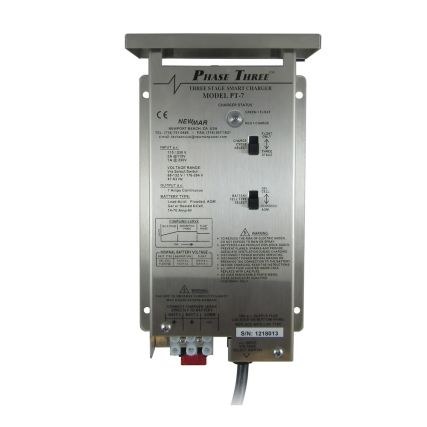 Newmar Battery Charger, Phase Three Smart Series, For 12 Volt Gel-Cell/ 12 Volt Flooded Lead-Acid/ 12 Volt AGM Batteries, 2-BANK Charger – PT-7
