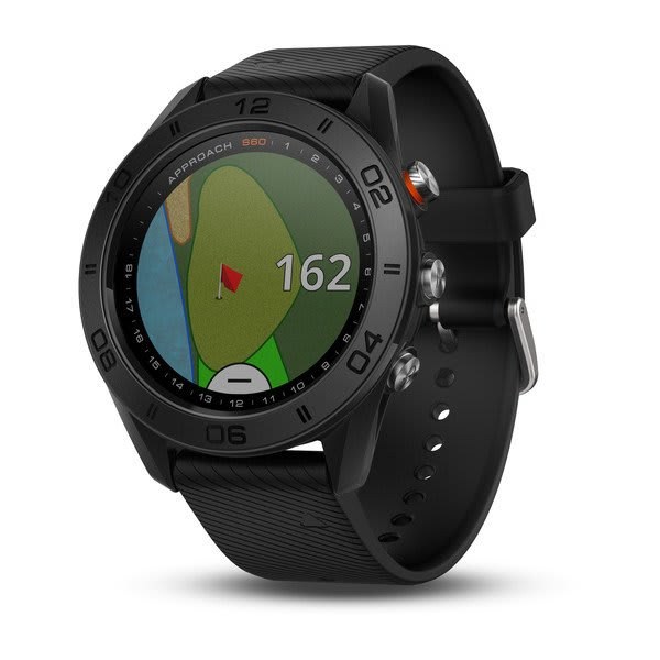 Garmin Noh GPS Watch, Approach S60, Golf Watch, 1.2 Inch Color Touchscreen Display, Black with Black Band – 010-N1702-00