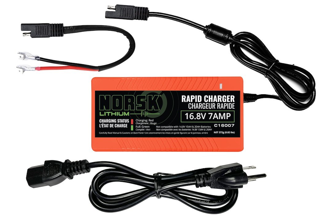 Norsk Inc Battery Charger, Generation 3, For 16 Volt Batteries, 1-BANK Charger, 105 to 125 Volt AC Power Supply, 7 Amp Charging Current – C16007