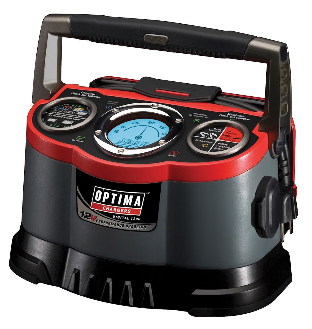 Optima Bat. Battery Charger, Digital 1200, For 12 Volt Batteries, Automotive Digital Maintainer/ Charger, 120 Volt AC – 150-33508
