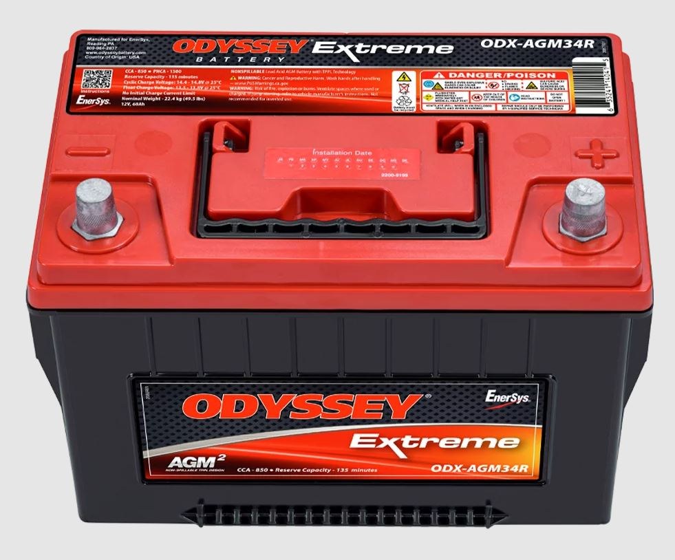 Odyssey Battery, Extreme Series, Group 34R, 12 Volt, 850 Cold Cranking Amps/ 1500 Pulse Hot Cranking Amps, SAE Terminal – 34R-PC1500