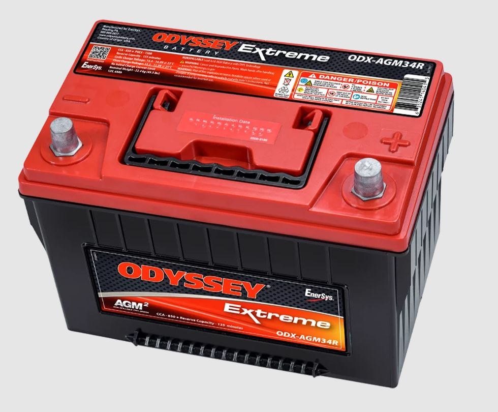 Odyssey Battery, Extreme Series, Group 34R, 12 Volt, 850 Cold Cranking Amps/ 1500 Pulse Hot Cranking Amps, SAE Terminal – 34R-PC1500