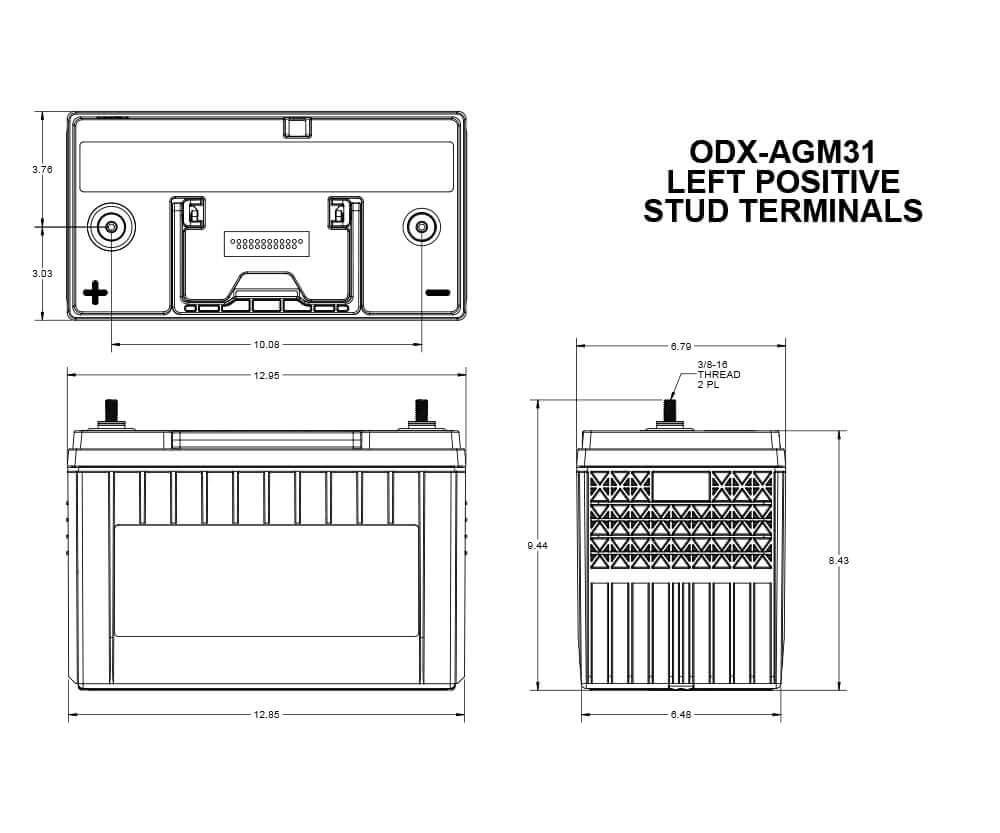 Odyssey Battery, Extreme Series, 31 Group Size, 12 Volt, 1150 Cold Cranking Amps/ 2150 Pulse Hot Cranking Amps – ODX-AGM31