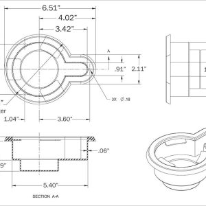 Optronics Cup Holder, Two-Tier Design, 6-1/2 Inch Width X 2-1/2 Inch Height X 3.625 Inch Depth, Black, Drop-IN Mount – 09017101B