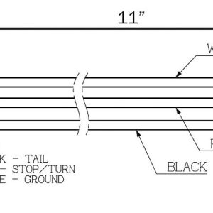Optronics Trailer Light Connector Pigtail, 10 Inch Length, 3-WIRE Plug, Right Angle, 12 Volt/ 24 Volt – A47PBP