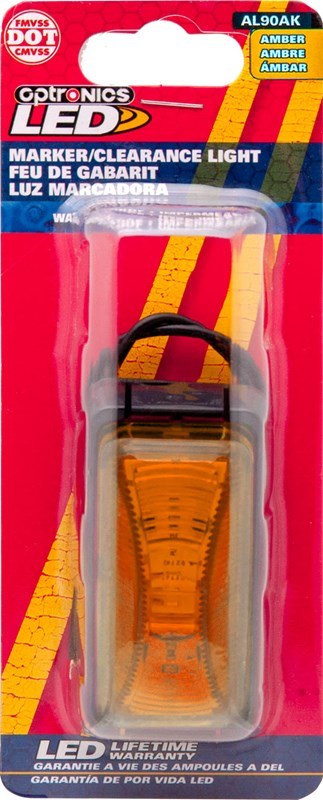 Optronics Clearance Light, AL90 Series, LED, Rectangular, 2-1/2 Inch Length X -1-1/4 Inch Width X 1 Inch Depth, Amber Lens – AL90AK