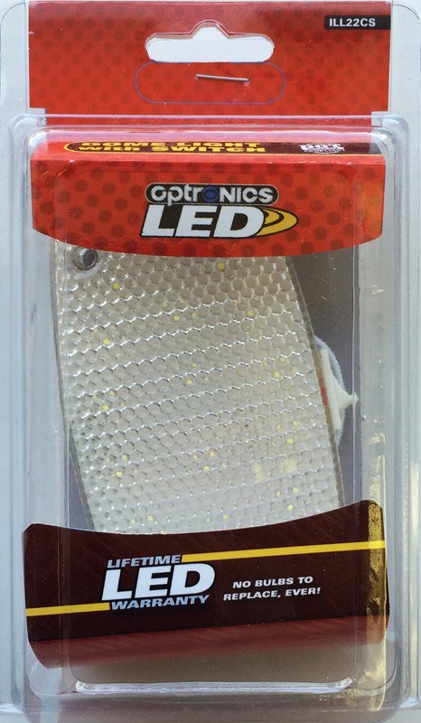 Optronics Interior Light – LED, ILL22 Series, 18 LED Dome Light, 4-1/2 Inch Width X 2-7/8 Inch Height X 1 Inch Depth, 12 Volt DC, 0.7 Amp – ILL22CFS