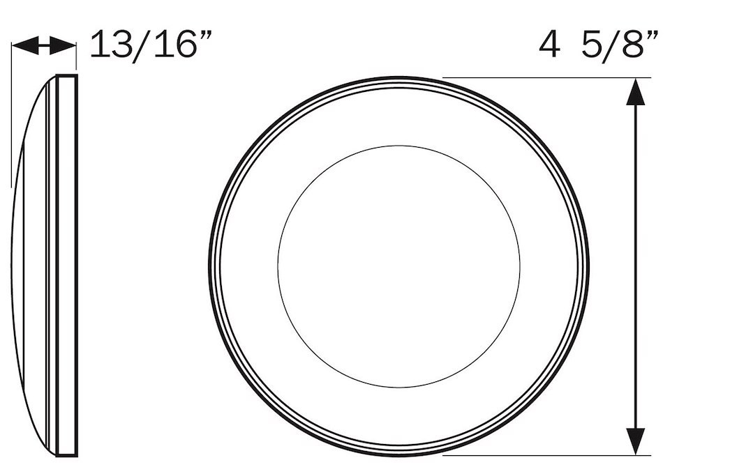 Optronics Interior Light – LED, Opti-Brite ™, Surface Mount LED Light, Round, 4-1/2 Inch Diameter, 12 Volt DC, 0.37 Amp – ILL45CBP