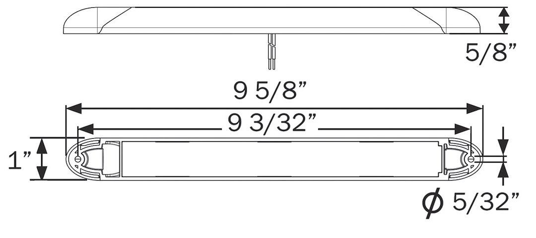 Optronics Interior Light – LED, Opti-Brite ™, 9 LED Strip, 9-5/8 Inch Width X 1 Inch Height X 5/8 Inch Depth, White Housing/ White LED – ILL70CB