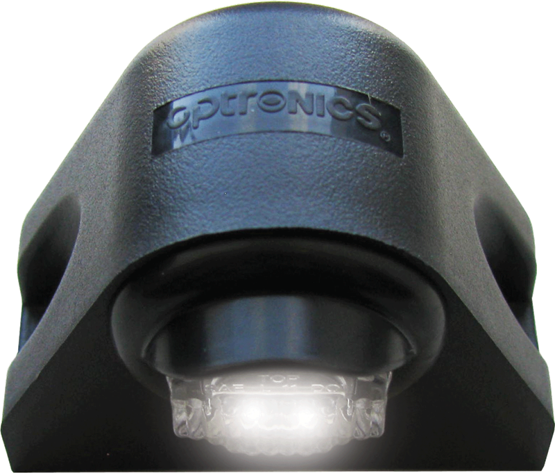 Optronics License Plate Light, LPL12 Series, Surface Mount, White LED, Black Plastic Housing, 12.8 Volt DC, 0.03 Amp, Polycarbonate Lens – LPL12CKF2B