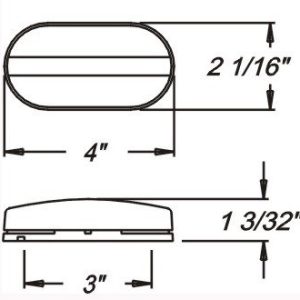 Optronics Trailer Light, MC31 Series, Marker/ Clearance Light, Incandescent, Oblong Shape, Red – MC31RS