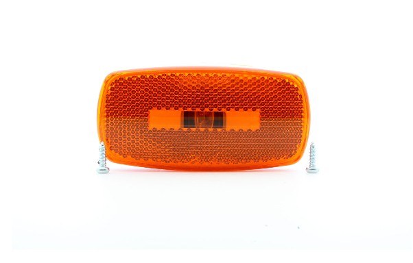 Optronics Clearance Light, MC32 Series, Incandescent, Oblong, 4 Inch Length X 2 Inch Width X 1-1/8 Inch Depth, Amber Lens, White ABS Housing – MC32AS