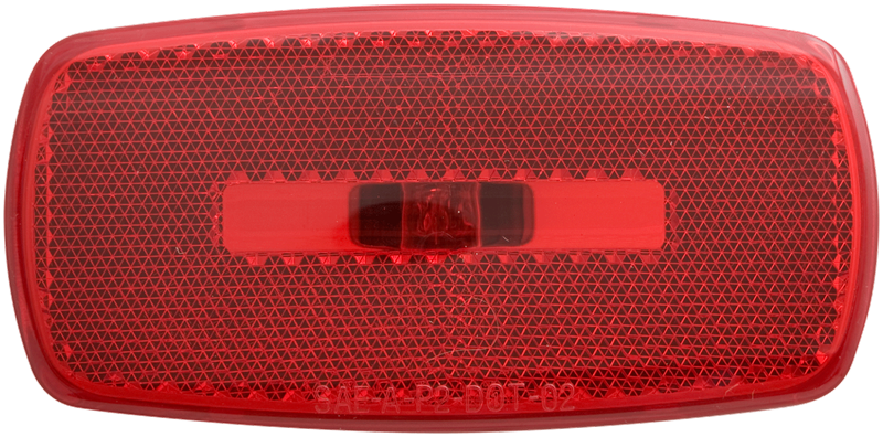 Optronics Clearance Light, MC32 Series, Incandescent, Oblong, 4 Inch Length X 2 Inch Width X 1-1/8 Inch Depth, Red Lens, White ABS Housing – MC32RBP