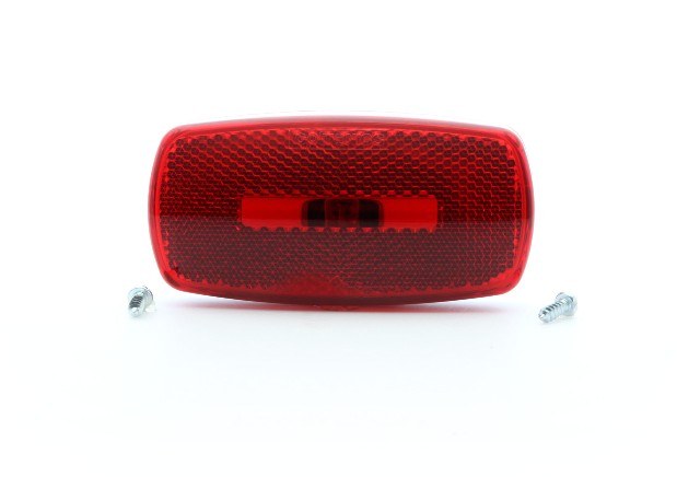 Optronics Clearance Light, MC32 Series, Incandescent, Oblong, 4 Inch Length X 2 Inch Width X 1-1/8 Inch Depth, Red Lens, White ABS Housing – MC32RS