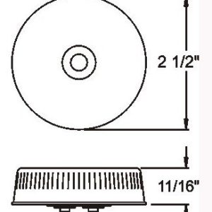 Optronics Trailer Light, MC57 Series, Marker/ Clearance Light, Incandescent Bulb, Round, Red, 2-1/2 Inch Diameter, 12 Volt – MC57RBP