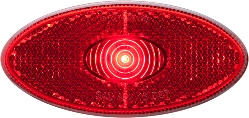 Optronics Clearance Light, MCL0030 Series, LED, Oval, 4 Inch Width X 2 Inch Height X 0.7 Inch Depth, Red Polycarbonate Lens – MCL0030RBB