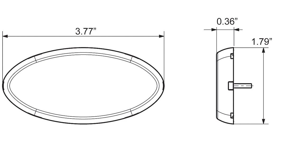 Optronics Clearance Light, MCL0030 Series, LED, Oval, 4 Inch Width X 2 Inch Height X 0.7 Inch Depth, Red Polycarbonate Lens – MCL0030RBB