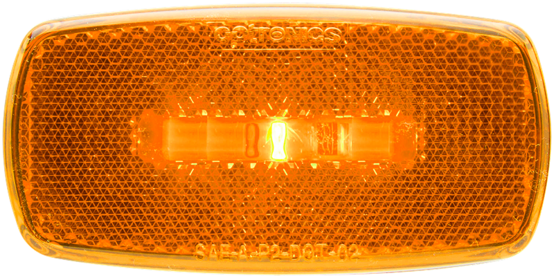 Optronics Clearance Light, LED, Oblong, 4 Inch Length X 2 Inch Width X 1 Inch Depth, Amber Lens, Black ABS Housing, With Reflex Lens – MCL0032ABB