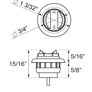 Optronics Trailer Light, MCL11 Series, Marker/ Clearance Light, LED, Round, Yellow, 3/4 Inch Width X 3/4 Inch Height X 0.9 Inch Depth – MCL11AKB