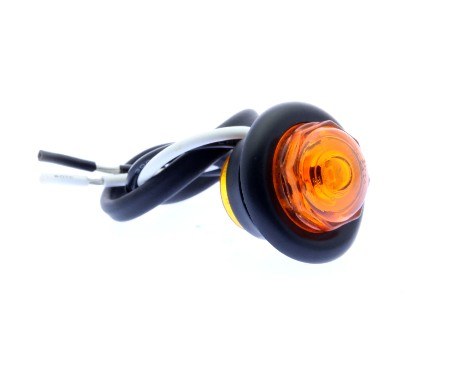 Optronics Clearance Light, Uni-Lite ™, LED, Round, 1-3/32 Inch Diameter, Amber Lens, Polycarbonate Housing, With A11GB Grommet/ Clam – MCL12AK