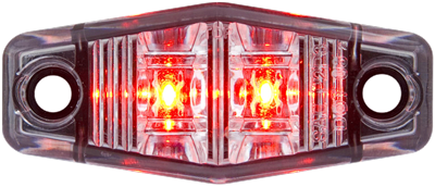 Optronics Clearance Light, MCL13 Series, LED, Oblong, 2-1/2 Inch Length X 1-1/16 Inch Width X 11/16 Inch Depth, Clear Lens, Red Light – MCL13CR2B