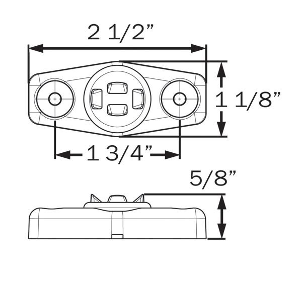 Optronics Side Marker Light – LED, MCL14 Series, Clear Lens, Surface Mount, Red Light, Single, Oblong – MCL14CRGBP