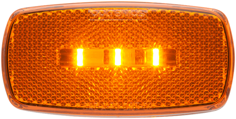 Optronics Clearance Light, MCL32 Series, LED, Oblong, 4 Inch Length X 2 Inch Width X 1 Inch Depth, Amber Lens, White ABS Housing – MCL32ABP