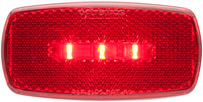Optronics Clearance Light, MCL32 Series, LED, Oblong, 4 Inch Length X 2 Inch Width X 1 Inch Depth, Red Lens, Black ABS Housing – MCL32RBBP