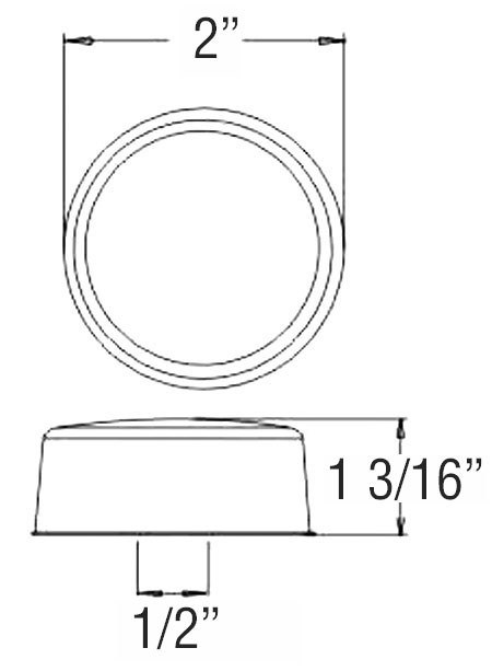 Optronics Side Marker Light – LED, MCL50 Series, Red Lens, Grommet Mount, Single, Round, 2 Inch Diameter, Polycarbonate Housing and Lens – MCL50RB