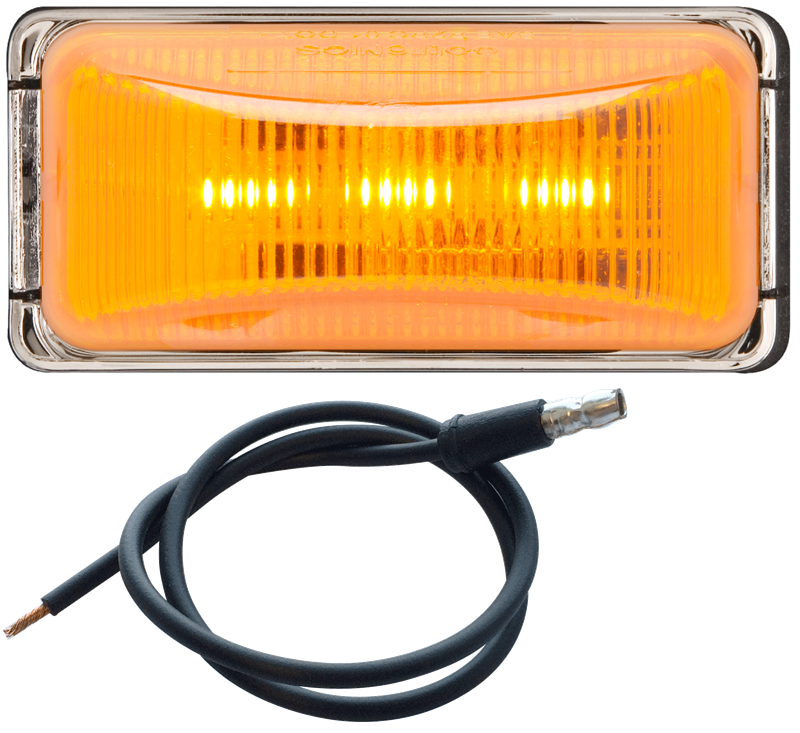 Optronics Clearance Light, AL91 Series, LED, Rectangular, 2.6 Inch Width X 0.94 Inch Depth X 1.2 Inch Height, Amber Lens – MCL91AB