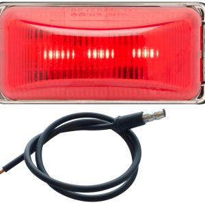 Optronics Trailer Light, MCL91 Series, Marker/ Clearance Light, LED Bulb, Rectangular, Red Lens, Chrome Housing – MCL91RB