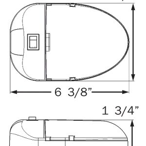 Optronics Interior Light, RVIL35 Series, Surface Mount Single Ceiling, 6-3/8 Inch Length X 4-1/8 Inch Height X 1-3/4 Inch Thickness – RVIL35P