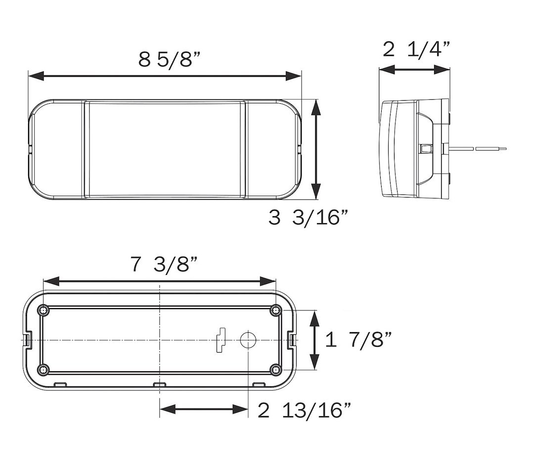 Optronics Trailer Light, RVST60 Series, Stop/Turn/Tail Light, Incandescent Bulb, Rectangular, Red – RVST60P