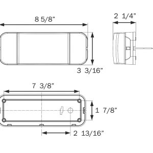 Optronics Trailer Light, Stop/ Turn/ Tail Light, Rectangular, 8.625 Inch Length X 3.188 Inch Width X 2-1/4 Inch Depth, 12.8 Volt DC – RVST60S
