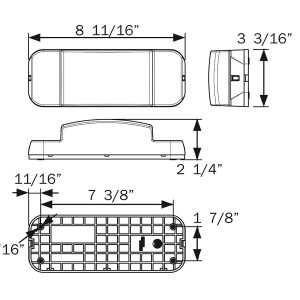 Optronics Trailer Light, One ™, Stop/ Turn/ Tail Light, LED, Rectangular, 8.688 Inch Length X 3.188 Inch Width X 2-1/4 Inch Depth – RVSTLB0060