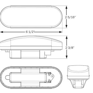 Optronics Trailer Light, Stop/Turn/Tail Light, Red, Oval, 6-1/2 Inch Length X 2-5/16 Inch Width, 12.8 Volt DC – ST70RBP