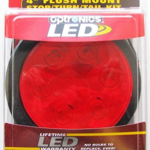 Optronics Trailer Light, Fleet Count ™, Stop/ Turn/ Tail Light, LED, Round, 4.31 Inch Diameter, 12.8 Volt DC, Polycarbonate Lens and Housing – STL13RK